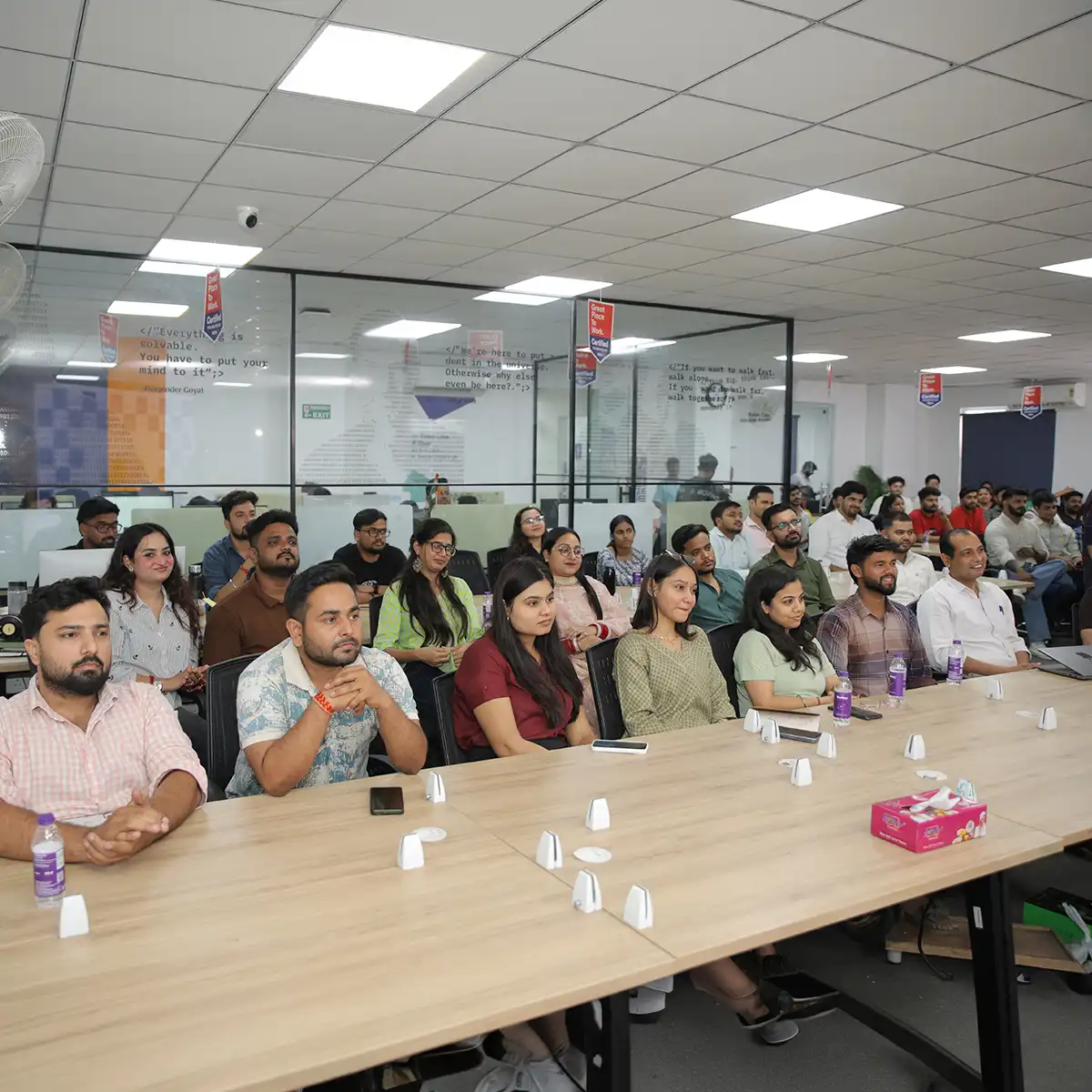 Mentor and advisors in a group discussion